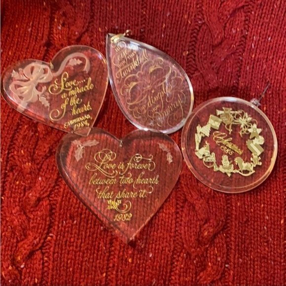 Lot of 4 vintage‎ 1980s Clear Christmas ornaments - Picture 1 of 5